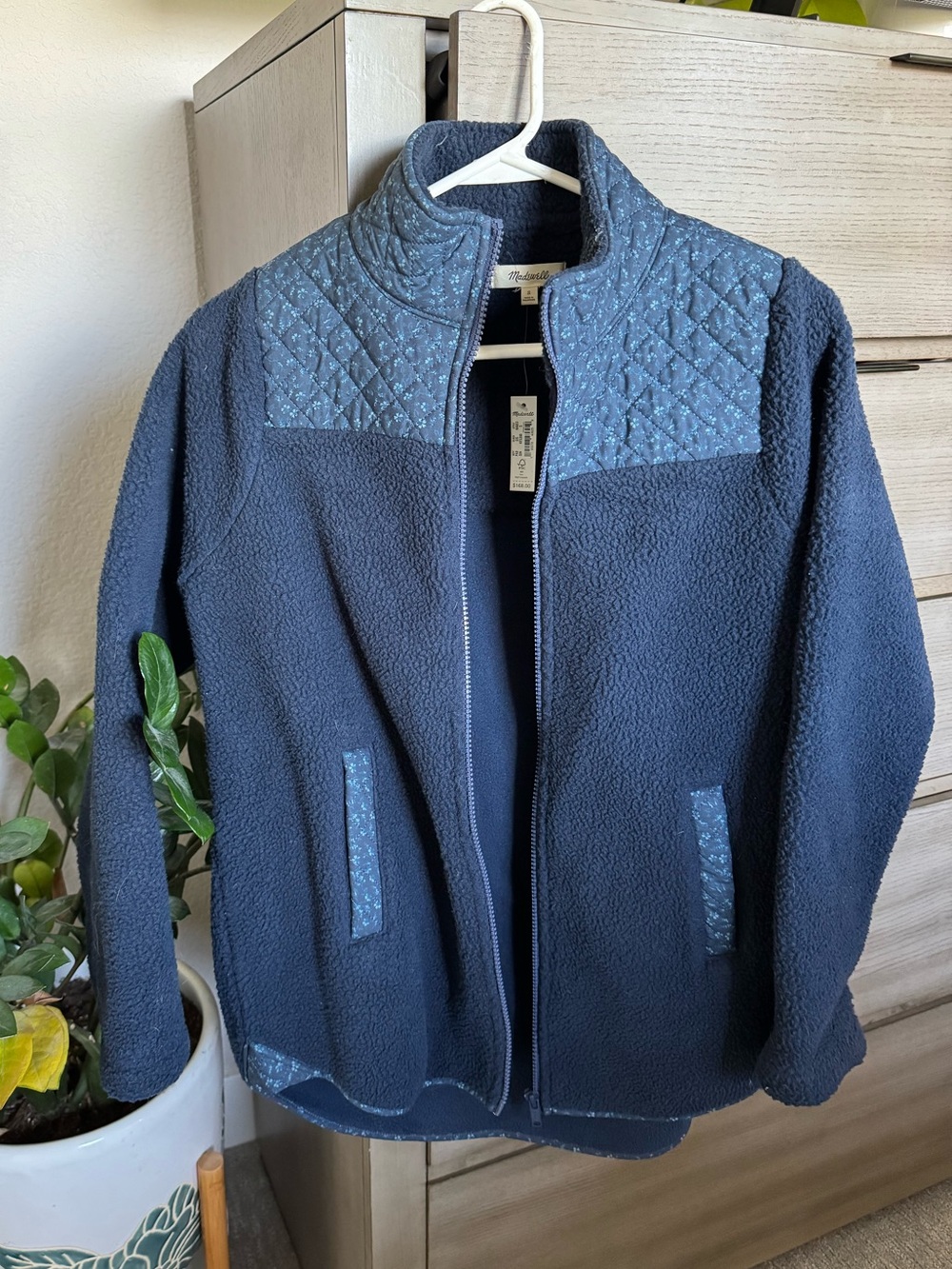 NWT Madewell Fleece Zip Up Jacket